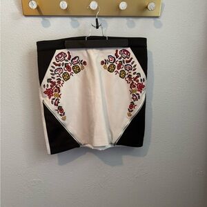 Needs Mending- Rebecca Minkoff Black and White Leather Mini Skirt